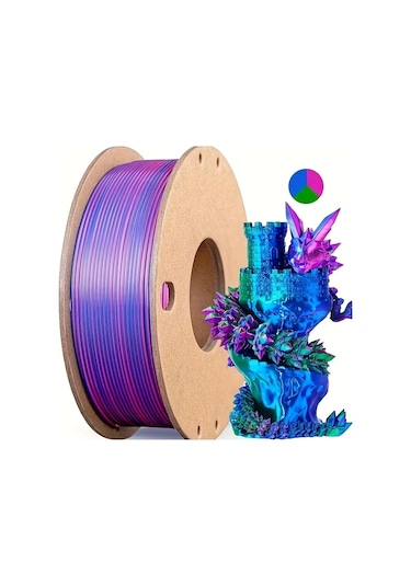 Techbloom 1 Rulo Siyah Mor Mor Maviden Gradyan Pla Filament Fdm Fff Yazıcı Uyumlu Mimari Model Takı Prototip 3d Baskı Malzemesi