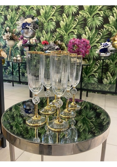 Paşabahçe Gerçek Yaldızlı 6'lı Amore Kahve Yanı Su Bardağı