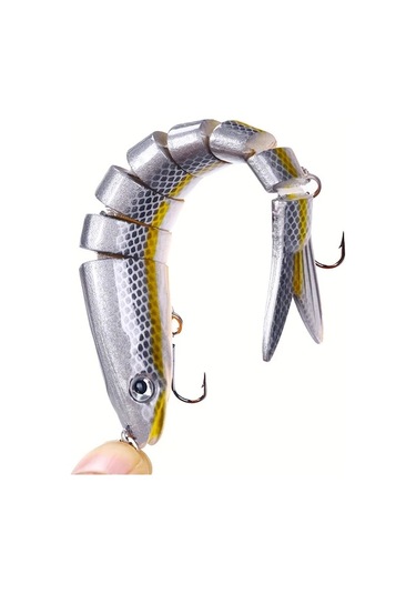 Fochsia 16 Parça Çok Eklemli Yem Swimbait Batçan Yem 8 Segmanlı Kıvrık Yem Balıkçılık Takımı