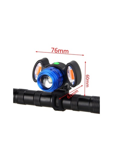 Hombey Çocuk Bisiklet Feneri, Xml T6 Led, 4 Modlu, Yakın-uzak Odaklanabilir, Şarj Edilebilir, Ipx6 Su Geçirmez, Mavi Mavi