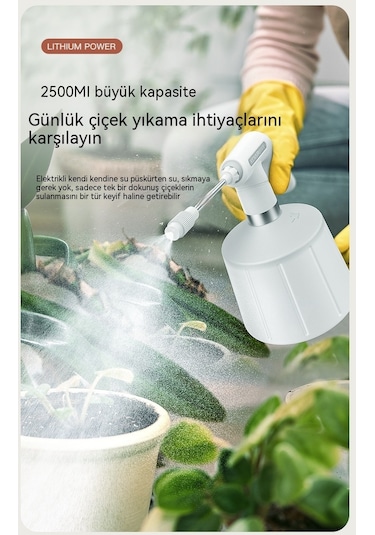 Çiçekleri Sulamak İçin Elektrikli Sulama Kabı, Dezenfeksiyon İçin Özel Sulama Kabı-2 Sirke