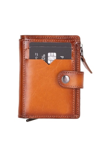 Toyigoo Toyigoo Rodos Hakiki Deri, El Yapımı, Pop-up Kartlık Cüzdan, Gölgeli Taba