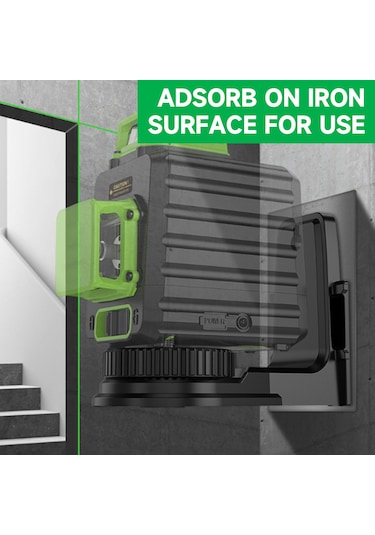 Hangfox Abs Malzeme Manyetik Duvar Montajlı 360 Döner Laser Seviye Aleti, Çok Hatlı Seviye Aleti İçin Tutucu