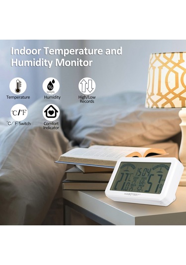 Mini Dijital Higrometre Ve Termometre İç Mekan Nem Ölçer Oda Sıcaklık Sensörü Stand Ve Delikli Sıcaklık Ve Nem Monitörü Ölçer Ev