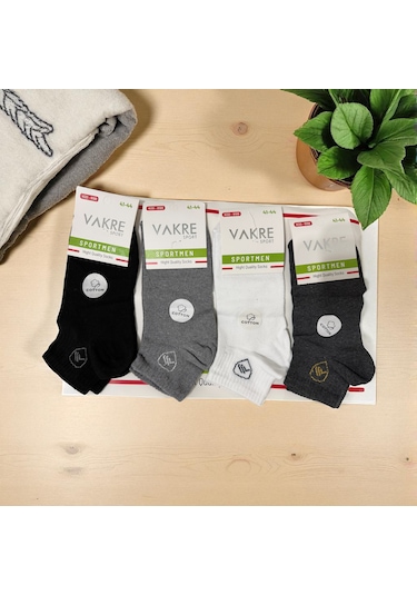 Erkek Kısa Sportmen Pamuklu Çorap 4'lü Ve 12'li Cok Renklı
