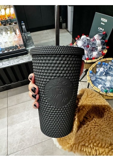Starbucks Plastik Soğuk Içecek Bardağı - Siyah - 473 Ml - Beyaz