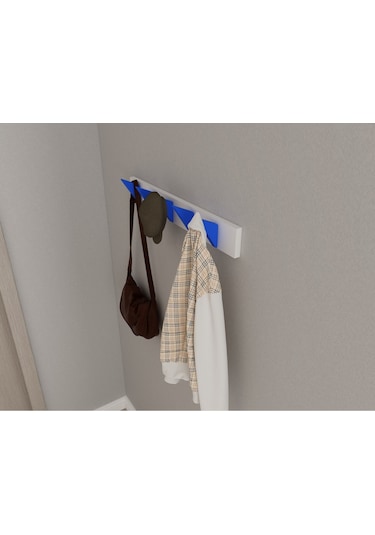 Hepsi3boyutlu Modern Duvar & Kapı Kanca Askılık - 5 Adet Mavi Kanca Askılık - Model No : 5 Mavi