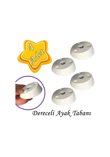 4 Adet Dereceli Ayak Tabanı Beyaz Mobilya Masa Sehpa Ayağı Bağlantı Aparatı Açılı Plastik