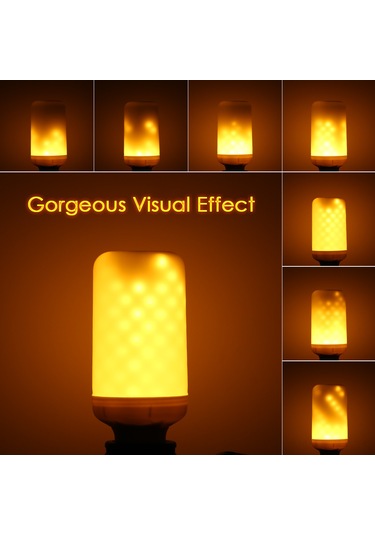 Symbee E26/e27 Seçenekli 3.5-5w Led Alev Işık Ampülü, Titreyen Ve Sürekli Parlak Mod, 1900-2200k Sarı Işık, 360 Aydınlatma