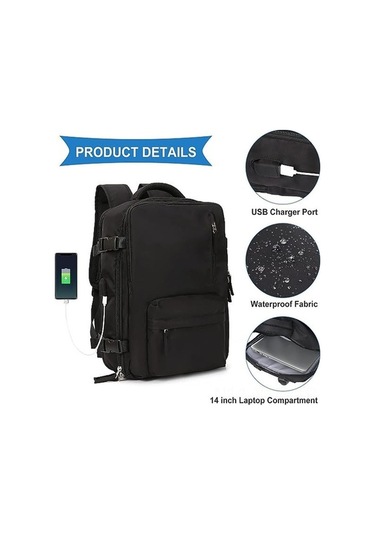 Dancemonkey Büyük Kadın Seyahat Sırt Çantası, El Bagajı, Yürüyüş Ve Açık Hava Sporları İçin Su Geçirmez Sırt Çantası, Okul Sırt Çantası, A-siyah Siyah