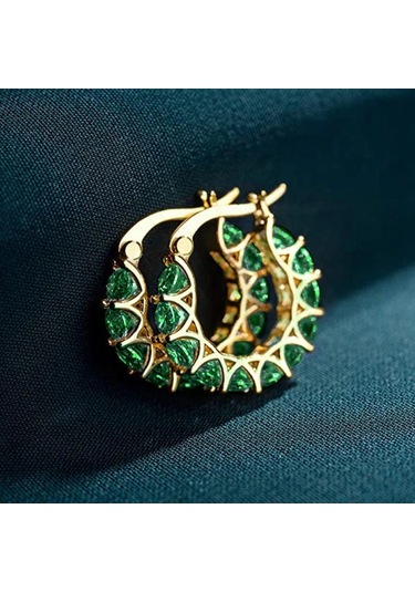 Prosperlink Lüks Mavi Kübik Zirkonya Küpe - Düğün, Parti Aksesuarı, Kadınlar İçin Hediyepas Kırmızıbeyaz0,11 Ct - 0,15 Ct14 Ayargümüşfl - If