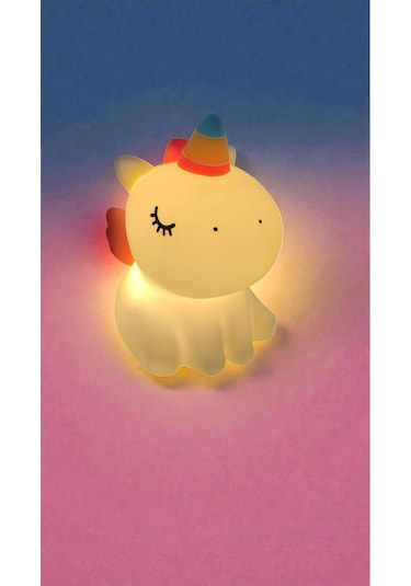 Unicorn Dekoratif Masa Gece Lambası Boyut:16cm Çok Renkli