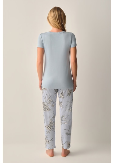 Suwen Mina Pijama Takımı Sh26639660348 Mavi