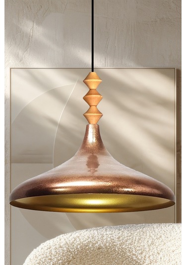 Patina Q Ahşap Tekli Avize Sarkıt Salon Mutfak Cafe Butik Lamba Aydınlatma Avizeler Patina