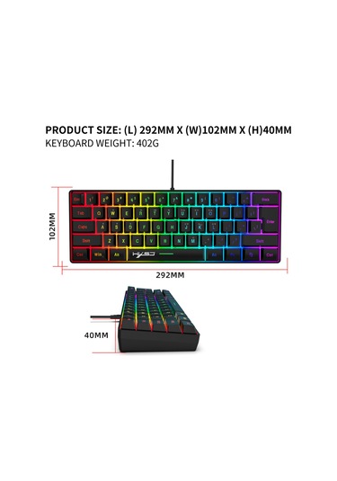 Wezone Oyun Klavye Ve Fare Seti - 61 Tuşlu Ultra Kompakt, Rgb Işık Efektleri, 7200 Dpı Ayarlı, Makro Programlama, Ergonomik Tasarım Diğer