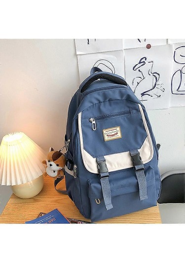 Ganzhoushop Günlük Kullanım İçin Klasik Sırt Çantası Büyük Kapasiteli Kore Tarzı Omuz Çantası Açık Hava Okul Ofis Pembe Çok Renkli