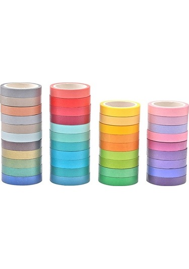 Prestigegoods 40 Renkli Dayanıklı Ofis Bantı - Kolay Kullanım, Uzun Ömürlü, Yapışkanlı