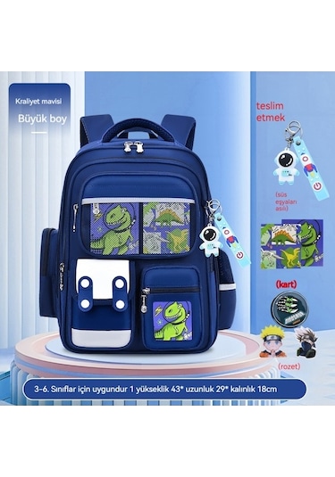 Weichuang01 İlkokul Öğrenci Çantası, Hafif, Çocuk Sırt Çantası, Weichuang01 Boy, 3-6. Sınıf, Koyu Mavi
