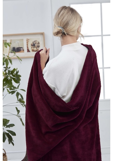 Deluxe Wellsoft Tv Battaniyesi Mürdüm Tek Kişilik Battaniye 150x200 Cm