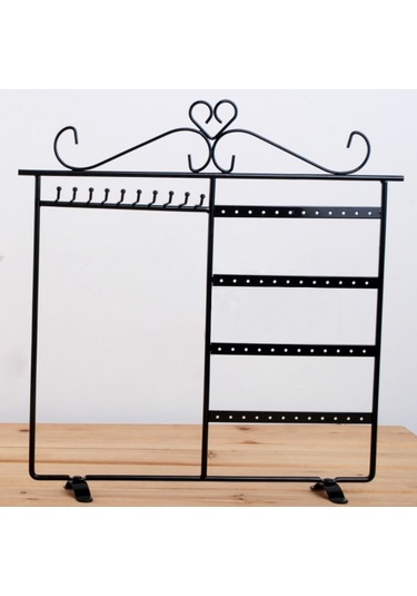 Siyah Metal Bayan Küpe Kolye Standı Dekor St1-29Sy Siyah