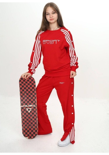 Unisex Çocuk 2 İplik Çıtçıtlı Alt&üst Eşofman Takımı %100 Pamuk Rahat Kalıp-299-eşt-0006 Kırmızı Unisex Çocuk 2 İplik Çıtçıtlı Alt&üst Eşofman Takımı %100 Pamuk Rahat Kalıp-299-eşt-0006 Kırmızı