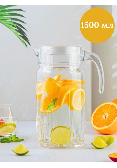 Purecrystal Cam Su Ve Meyve Suyu Sürahisi Kapaklı 281631365