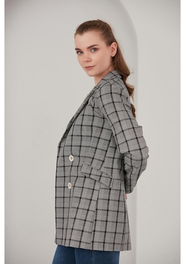 Alexander Gardi Alexandergardı Ekoseli Blazer Ceket (B22-20401)