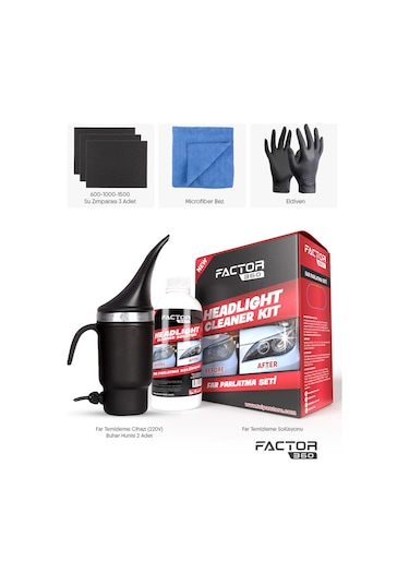Factor 360 Far Temizleme Ve Parlatma Seti Headlıght Cleaner Kıt