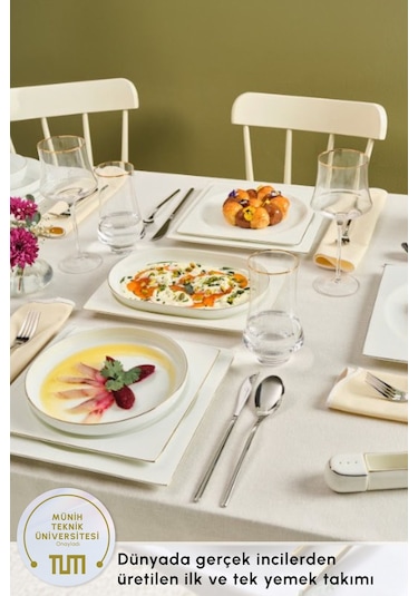 Karaca  Red Carpet Collection Fine Pearl Extra Nish 62 Parça 12 Kişilik Yemek Takımı Gold