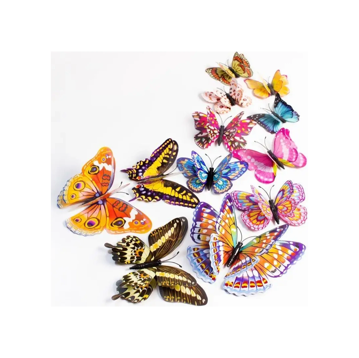 Damani Aydınlatmalı Duvar Dekoru İçin İç Mekan Çıkartmaları Kelebekler 144281132 Mavi Buz