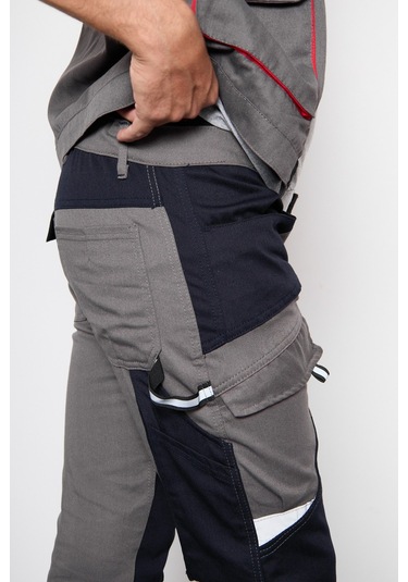 Orange Safety Gri Takım Berlin Harman Karışımı Yelek + Pantolon 001