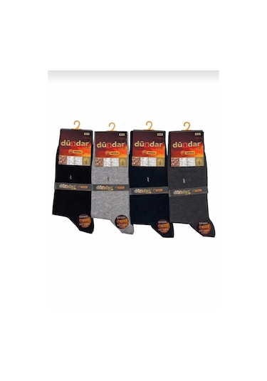 Dündar Plus 4124 Erkek Modal Likralı Dikişsiz Çorap 12 Adet Cok Renklı