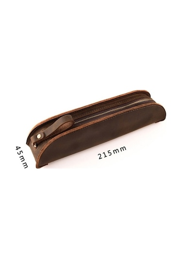 Willowhaven El Yapımı Deri Kalem Kutusu, Vintage Şarap Kırmızı, 18 Kalemlik, Pratik Tasarım Kırmızı