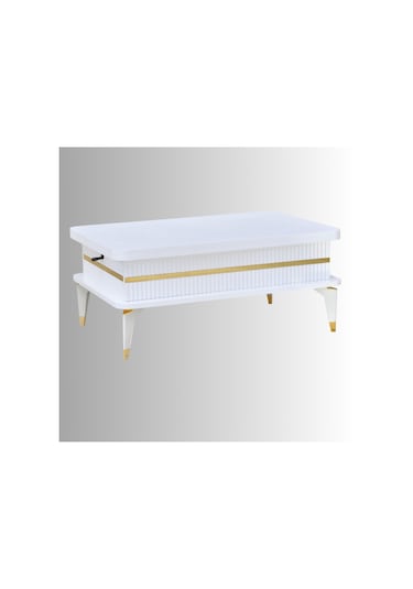 Riva Akıllı Sehpa - Beyaz Gold Beyaz - Gold