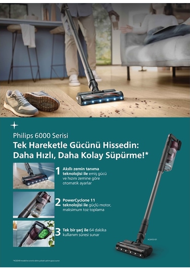 Philips  XC6453/00 6000 Serisi Dikey Şarjlı Süpürge