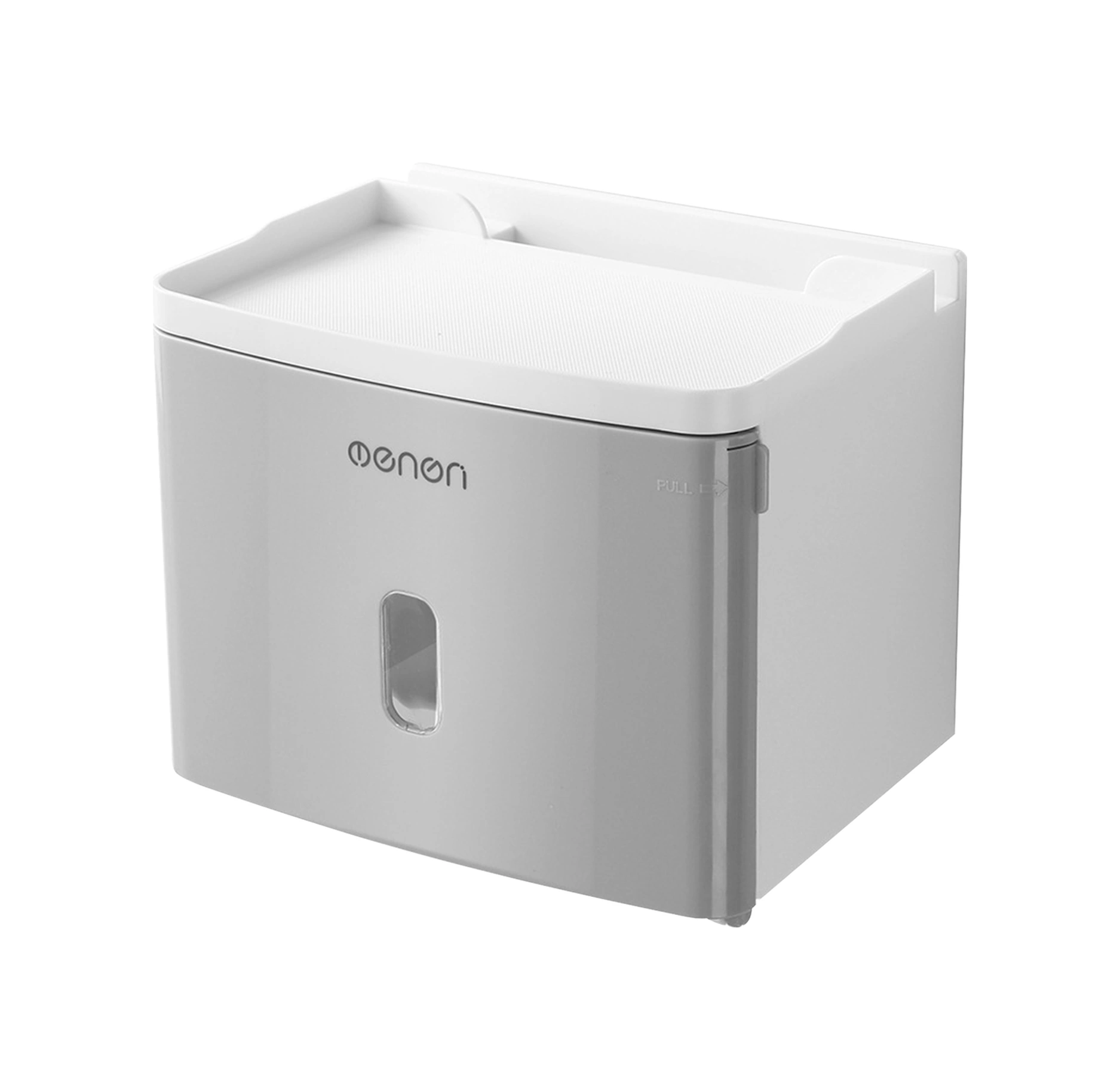 Youmex Gri Duvar Tipi Multifonksiyon Tuvalet Kağıdı Dispenseri - Abs Malzeme, Sezerye Penceresi, Serinimli Kilit, Kolay Kurulum Paspaslı Sticker Dahil