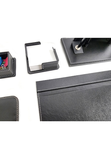 Prozenis Haseki İsimlikli Siyah Deri Sümen Takımı 9 Parça