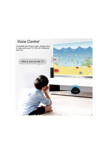 Tenfowee Tuya Wifi Akıllı Ses Kontrollü Evrensel Kızılötesi Kumanda, Google Home & Alexa Uyumlu, Tv/klima/perde İçin