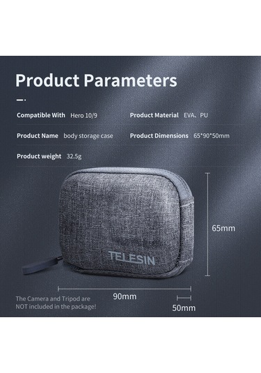 Telesın GP-CPB- 902 Gopro Hero 9/10/11 İçin Taşınabilir Kamera Taşıma Çantası