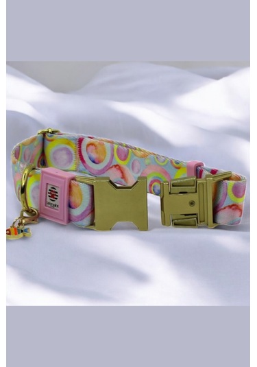 İsimli Köpek Tasması, Orta Ve Büyük Irk, Metal Kilitli Pmbpstl Pembe & Sarı
