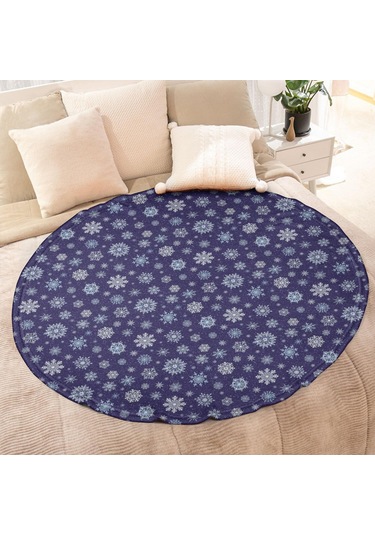 Noel Desenli 47 İnç Yuvarlak Flanel Battaniye, Yetişkin Ve Çocuk İçin, Yumuşak, Rahat Ve Hafif Noel Kar Yağmuru Karanlık