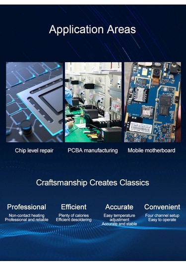 Quick 861 Pro Kurşunsuz Akıllı Ses Kontrollü Fırçasız Motorlu Sıcak Hava Sökme İstasyonu