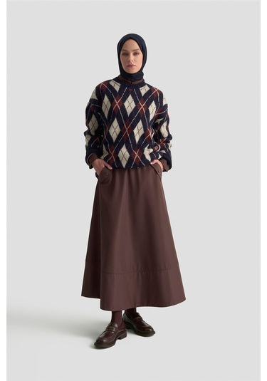 Armine Baklava Desenli Kazak 25kd6004 Lacivert Lacivert