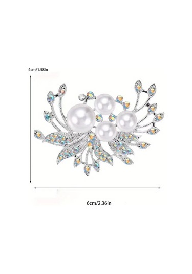 Monyee Zirve Simge Gümüş Renkli İmitasyon İncili Kelebek Motifli Broş - Güzellik Ve Zarafetle Takı Kolleksiyonunu Zenginleştirin Gümüş