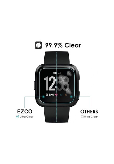 Fitbit Versa Ve Versa Lite İle Uyumlu Qd-4'lü Ekran Koruyucu Versa 2 İçin Değil , Versa İçin Su Geçirmez Temperli Cam Ekran Koruyucu Kılıf