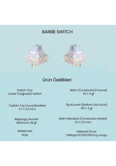 Aula Leobog Barbie Lineer Mekanik Switch 100 Adet