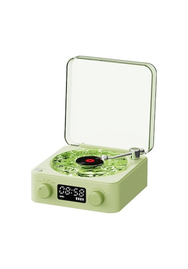 Vintage Vinil Plak Çalar Bluetooth Hoparlör Ayarlanabilir Işıklı Kablosuz Taşınabilir Retro Vinil Plak Çalar Ne