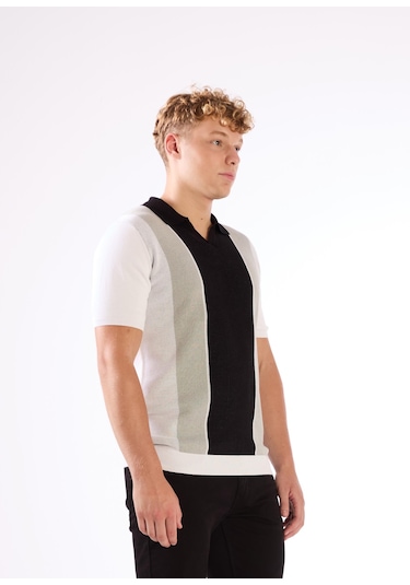 Dufy Siyah Blok Desen Erkek Triko - Slim Fit SIYAH
