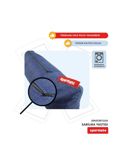 Xpermate Sarılma Yastığı, Bacak Arası Yastığı Dikdörtgen Lacivert