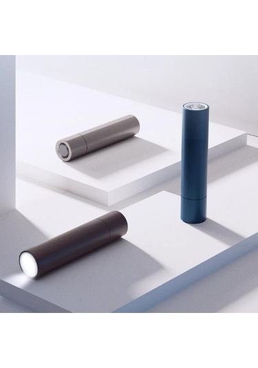 Gri Xiaomi Youpin Chao Led El Feneri Ultra Parlak Torch Şarj Edilebilir Kamp Işık Uzun Pil 3 Anahtar Modu Su Geçirmez Mini Gri